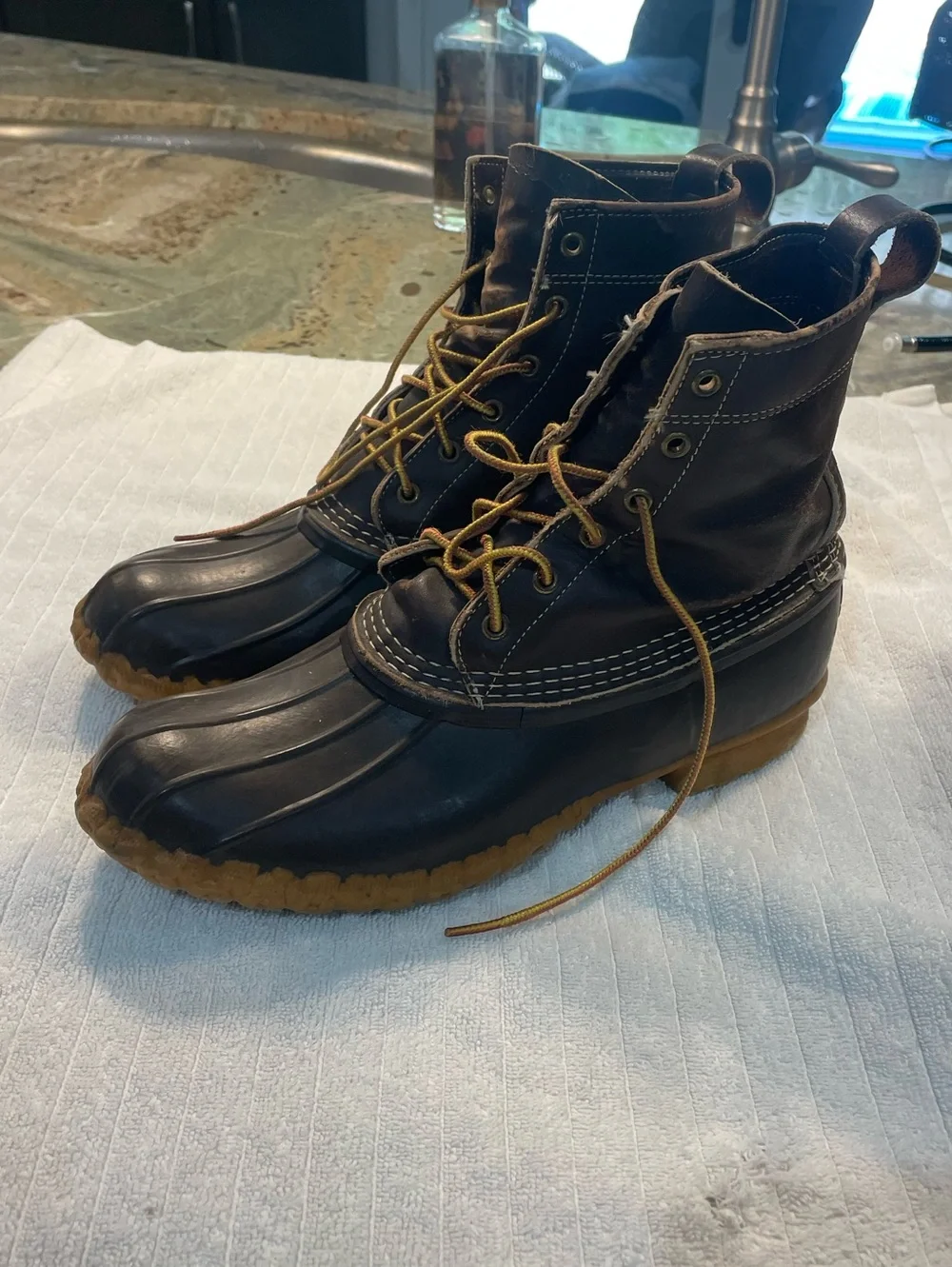LL BEAN men's brown Bean Boots - size 10